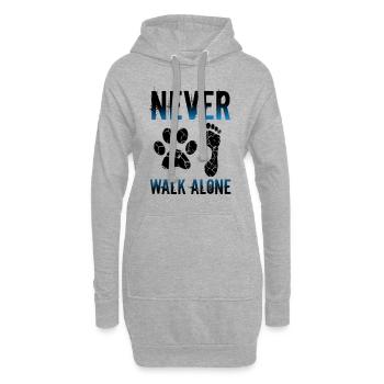 Promenade de chien - Sweat-shirt à capuche long Femme - gris chiné - Devant