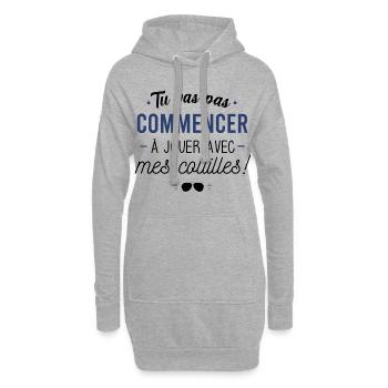 Tu vas pas commencer - Sweat-shirt à capuche long Femme - gris chiné - Devant