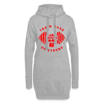 Entraînement de fitness Hard Power Gym - Sweat-shirt à capuche long Femme - gris chiné - Devant
