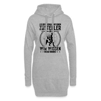 Zusteller Beruf | Postbote Paketzusteller Geschenk - Hoodie-Kleid - Grau meliert - Vorne