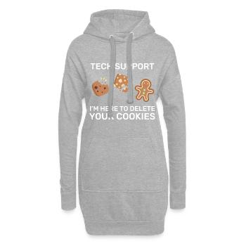 Tech Support I’m here to delete your cookies - Sweat-shirt à capuche long Femme - gris chiné - Devant