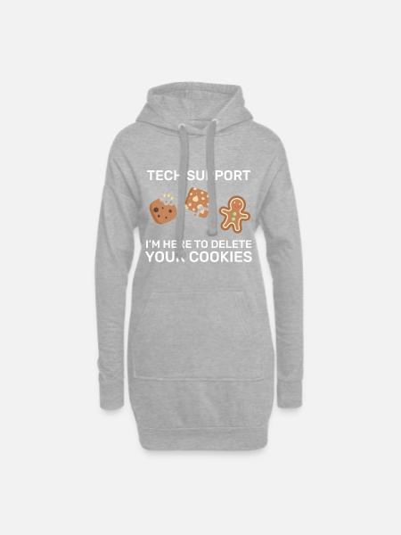 Tech Support I'm here to delete your cookies - Hoodie-Kleid - Grau meliert