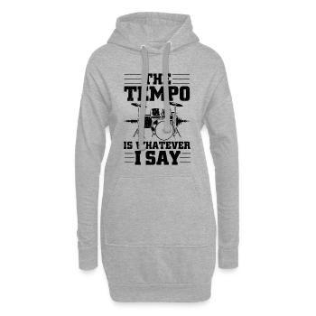 Batterie | Cadeau d'instrument de musique de batteur - Sweat-shirt à capuche long Femme - gris chiné - Devant