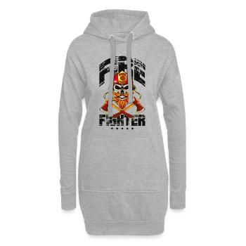 Pompier pompier squelette - Sweat-shirt à capuche long Femme - gris chiné - Devant