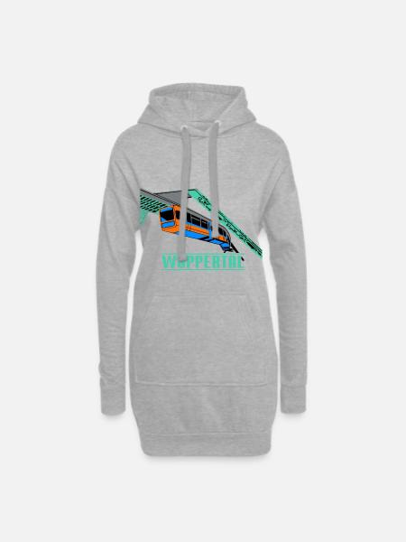 Wuppertal Schwebebahn - Hoodie-Kleid - Grau meliert