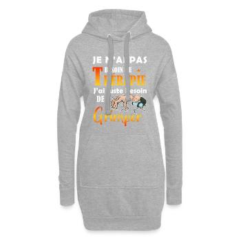 je n'ai pas besoin de thérapie escalade. grimper - Sweat-shirt à capuche long Femme - gris chiné - Devant