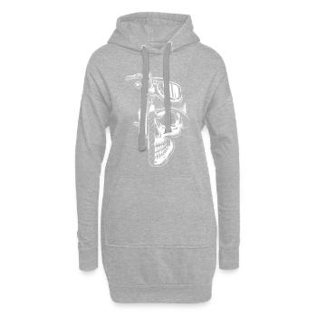 Mofa Moped Roller Motorrad Oldtimer Zweitakter - Hoodie-Kleid - Grau meliert - Vorne