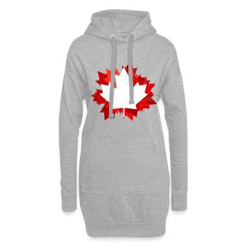 Idée cadeau cadeau Canada - Sweat-shirt à capuche long Femme - gris chiné - Devant
