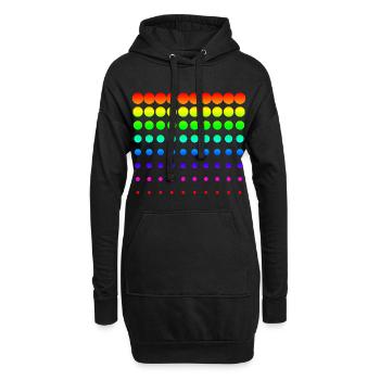 Bunte Punkte - Hoodie-Kleid - Schwarz - Vorne
