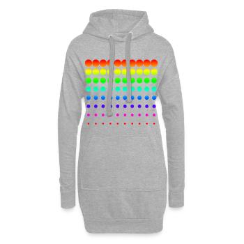 Bunte Punkte - Hoodie-Kleid - Grau meliert - Vorne