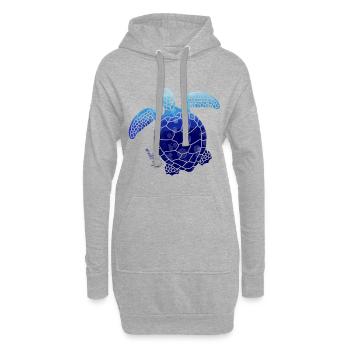 Schildkröte Wildlife - Hoodie-Kleid - Grau meliert - Vorne