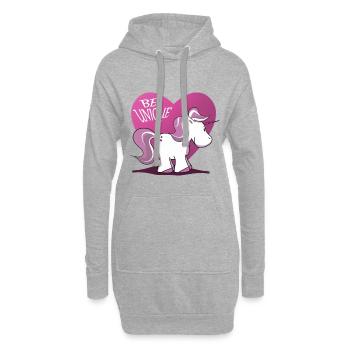 Einhorn Pegasus Pferd Reiten Pony Pferde Magie - Hoodie-Kleid - Grau meliert - Vorne