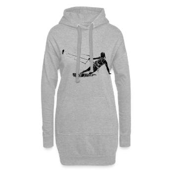 ss200519 BNW kitesurfer noir - Sweat-shirt à capuche long Femme - gris chiné - Devant