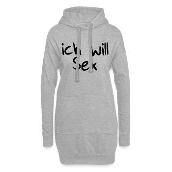 ICH WILL SEX - Hoodie-Kleid - Grau meliert - Vorne