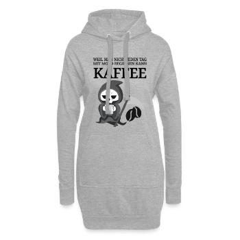 lustiger Kaffee Spruch Kaffeespruch Coffee Tod - Hoodie-Kleid - Grau meliert - Vorne