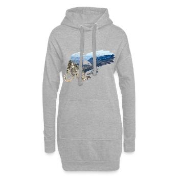 Adler Wildlife - Hoodie-Kleid - Grau meliert - Vorne