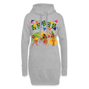 Soirée Samba - Brésil - Sweat-shirt à capuche long Femme - gris chiné - Devant