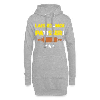 Laissez-moi pâtisser ! Humour pâtisseries - Sweat-shirt à capuche long Femme - gris chiné - Devant