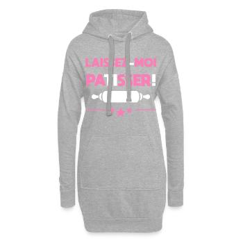 Laissez-moi pâtisser ! Passionnées pâtisseries - Sweat-shirt à capuche long Femme - gris chiné - Devant