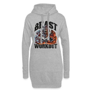 Gorilla Beast Workout Gym Power Fitness - Sweat-shirt à capuche long Femme - gris chiné - Devant