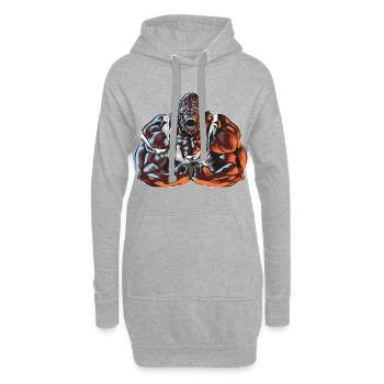 Gorilla Beast Workout Gym Power Muscles - Sweat-shirt à capuche long Femme - gris chiné - Devant