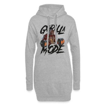 Gorilla mode beast power gym fitness - Sweat-shirt à capuche long Femme - gris chiné - Devant