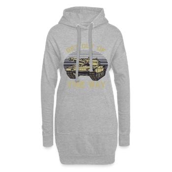sortir de la voie Tank Design Retro - Sweat-shirt à capuche long Femme - gris chiné - Devant