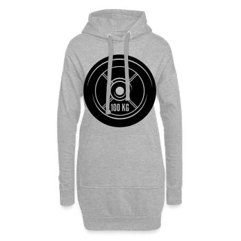 hantel icon gewichte - Hoodie-Kleid - Grau meliert - Vorne