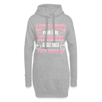 Assez douée pour être infirmière. Humour femme - Sweat-shirt à capuche long Femme - gris chiné - Devant