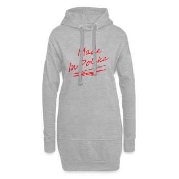 Fabriqué en Pologne - Sweat-shirt à capuche long Femme - gris chiné - Devant