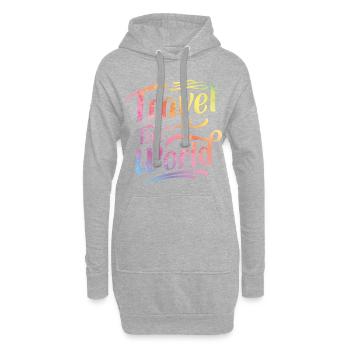 Weltreise Travel Urlaub - Hoodie-Kleid - Grau meliert - Vorne