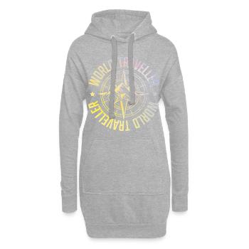Voyage boussole voyage vacances - Sweat-shirt à capuche long Femme - gris chiné - Devant