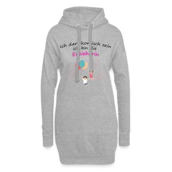 Erzieherin - Hoodie-Kleid - Grau meliert - Vorne