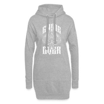 Game Over Poker Karte As Pik - Hoodie-Kleid - Grau meliert - Vorne