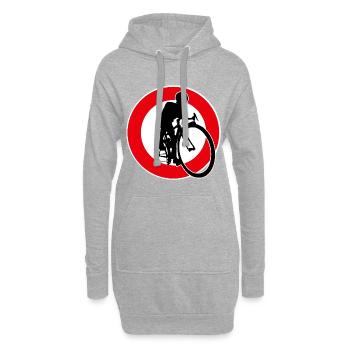 Rennrad - Hoodie-Kleid - Grau meliert - Vorne