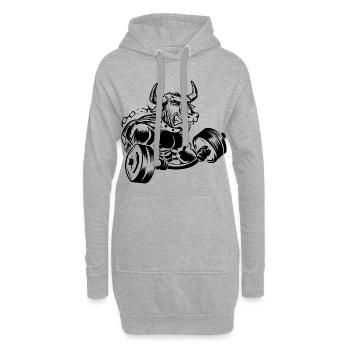 Bull Beast Bull Dumbbell Fitness - Sweat-shirt à capuche long Femme - gris chiné - Devant