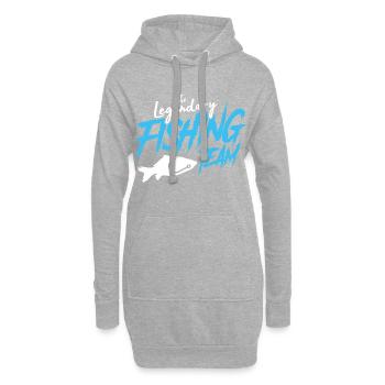 Logo de poisson équipe pêcheur pêche - Sweat-shirt à capuche long Femme - gris chiné - Devant