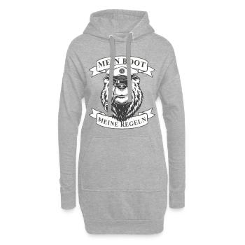Boot Matrose Kapitän Segelboot Seebär T-Shirt - Hoodie-Kleid - Grau meliert - Vorne