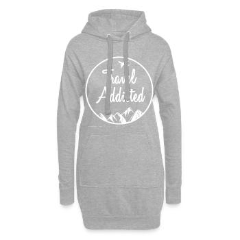 Rechercher Des voyages - Sweat-shirt à capuche long Femme - gris chiné - Devant