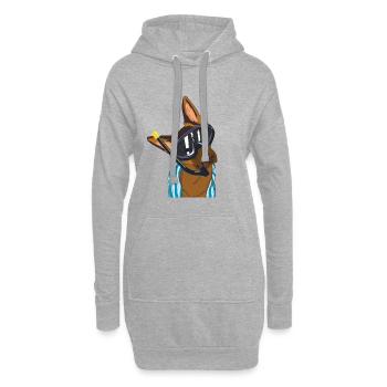 Wachhung macht Urlaub - Hoodie-Kleid - Grau meliert - Vorne