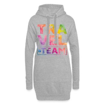 Voyage coeur de l'équipe de voyage - Sweat-shirt à capuche long Femme - gris chiné - Devant