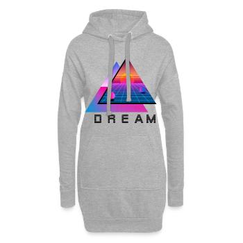 Traum vom Urlaub versetzt in 80s design - Hoodie-Kleid - Grau meliert - Vorne