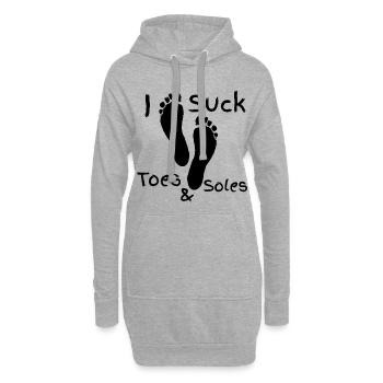 i suck toes & soles - Hoodie-Kleid - Grau meliert - Vorne