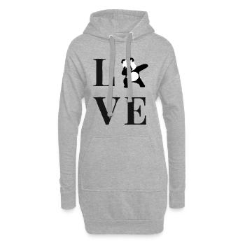 Dabbing Panda Love - Hoodie-Kleid - Grau meliert - Vorne
