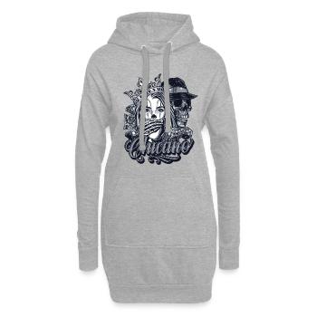 Chicano Player Skull Vintage - Hoodie-Kleid - Grau meliert - Vorne