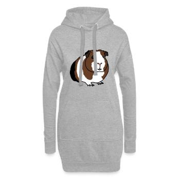 Cochon d'Inde, bande dessinée - Sweat-shirt à capuche long Femme - gris chiné - Devant