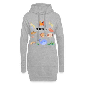 ÉTÉ & MER - Sweat-shirt à capuche long Femme - gris chiné - Devant