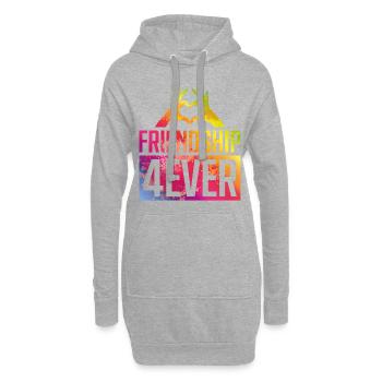 Amitié pour toujours coeur main - Sweat-shirt à capuche long Femme - gris chiné - Devant