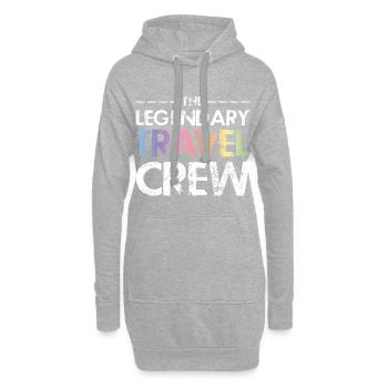 Travel Crew Spruch - Hoodie-Kleid - Grau meliert - Vorne