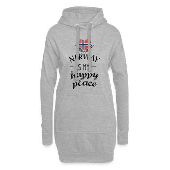 Norway Scandinavia Happy - Hoodie-Kleid - Grau meliert - Vorne